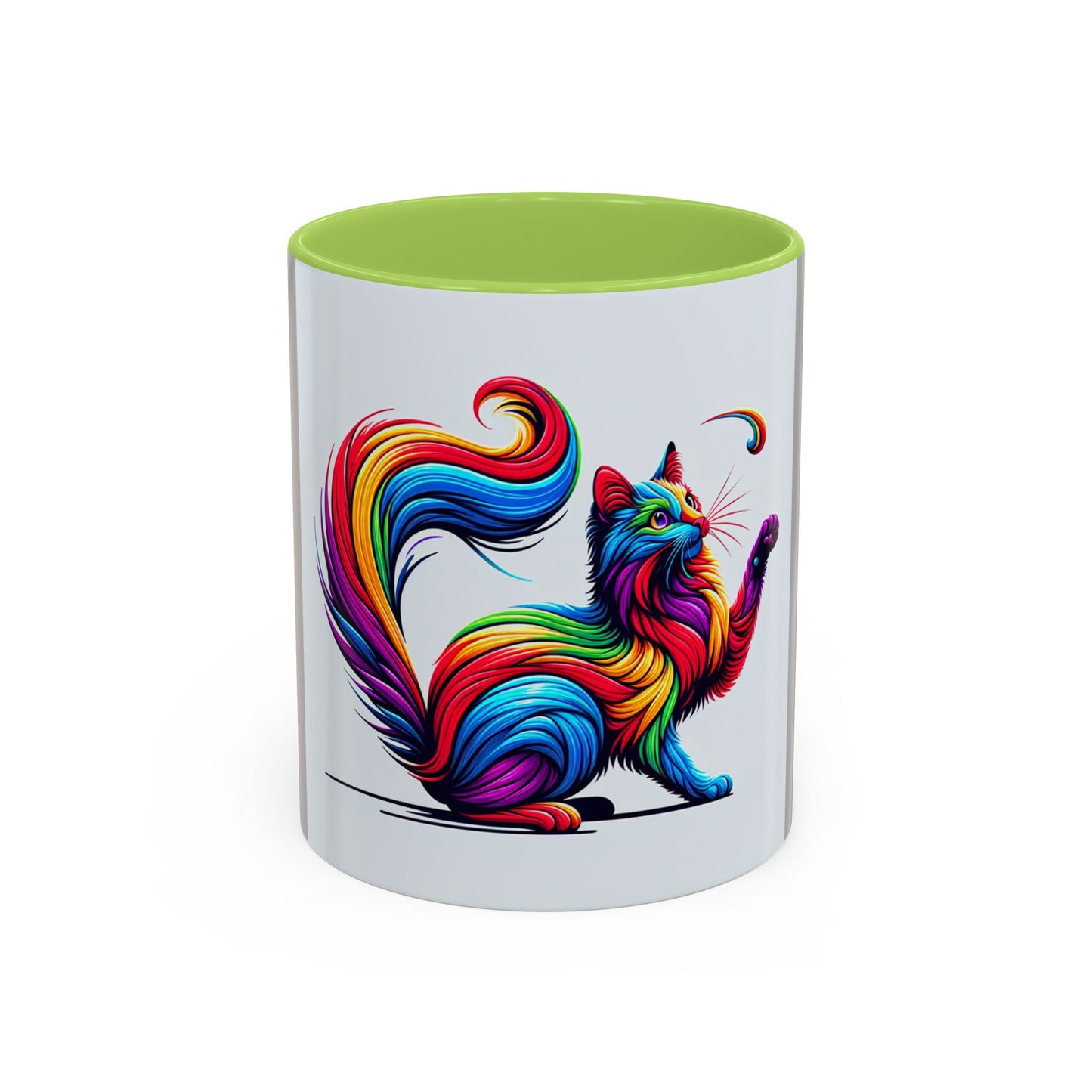 Colorful Cat Accent Coffee Mug | 11oz & 15oz | Perfect for Cat Lovers