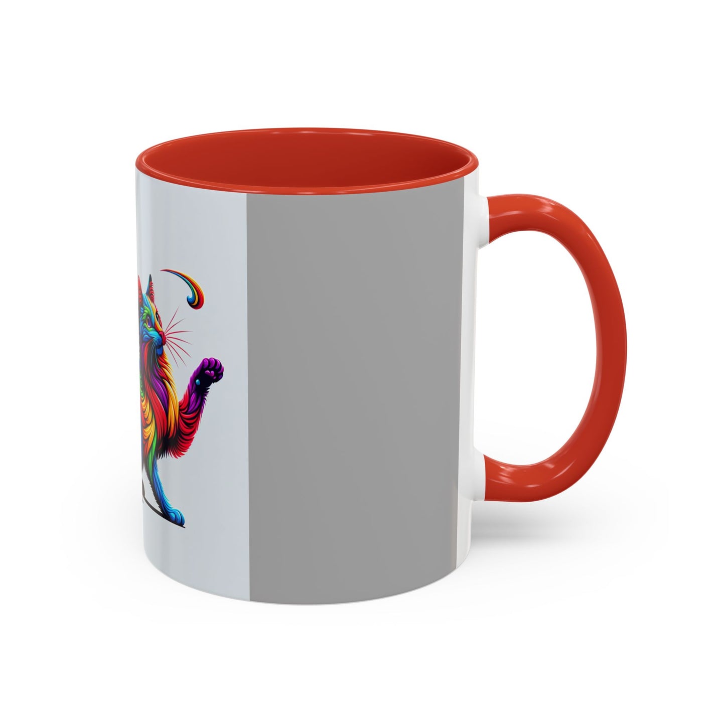 Colorful Cat Accent Coffee Mug | 11oz & 15oz | Perfect for Cat Lovers