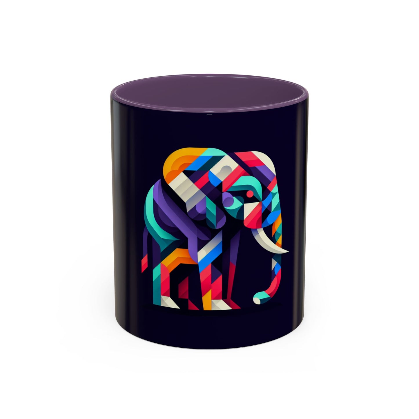 Colorful Elephant Accent Coffee Mug - 11/15oz, Perfect Gift for Animal Lovers