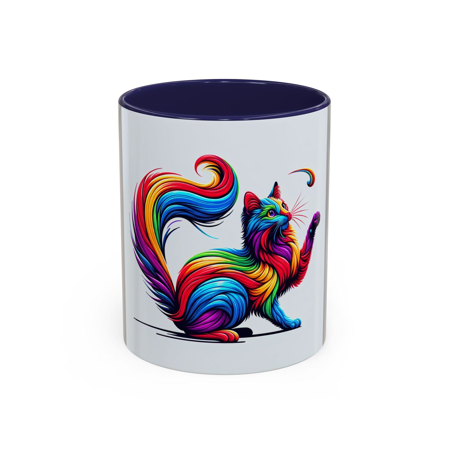 Colorful Cat Accent Coffee Mug | 11oz & 15oz | Perfect for Cat Lovers