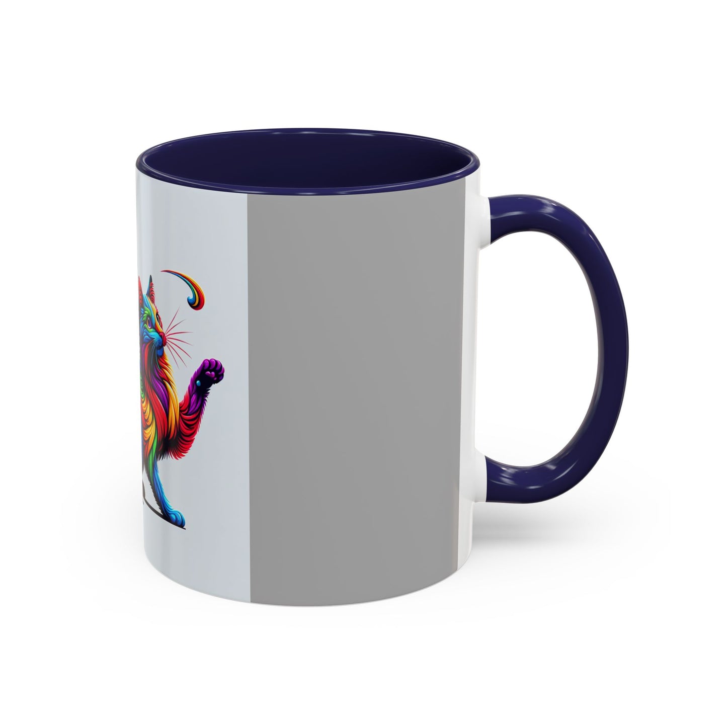 Colorful Cat Accent Coffee Mug | 11oz & 15oz | Perfect for Cat Lovers