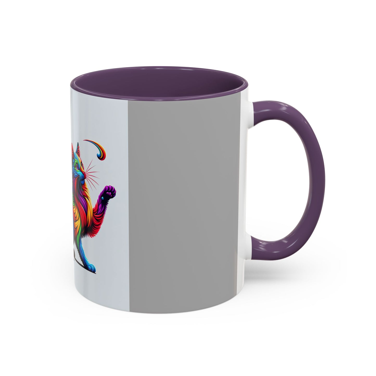 Colorful Cat Accent Coffee Mug | 11oz & 15oz | Perfect for Cat Lovers