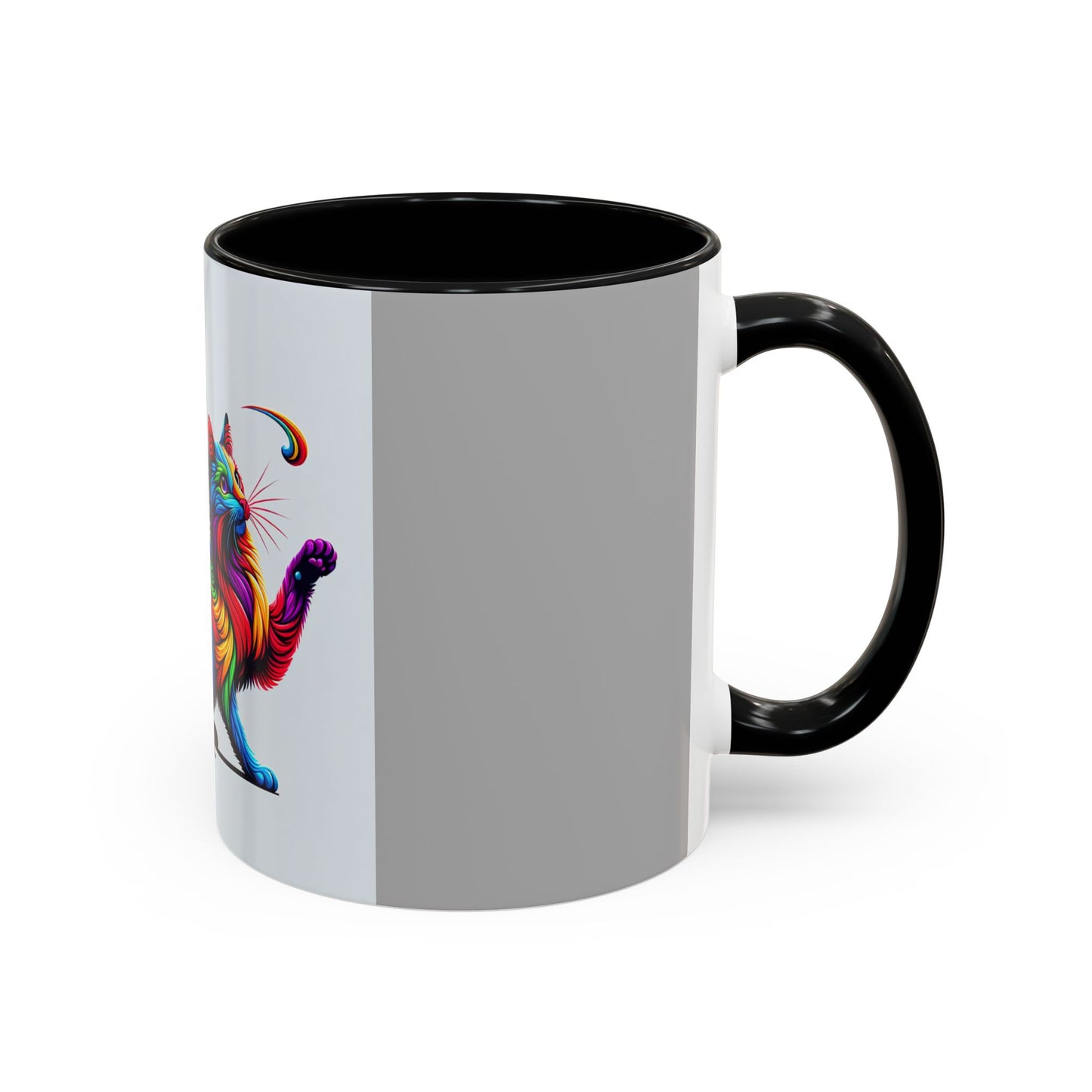 Colorful Cat Accent Coffee Mug | 11oz & 15oz | Perfect for Cat Lovers
