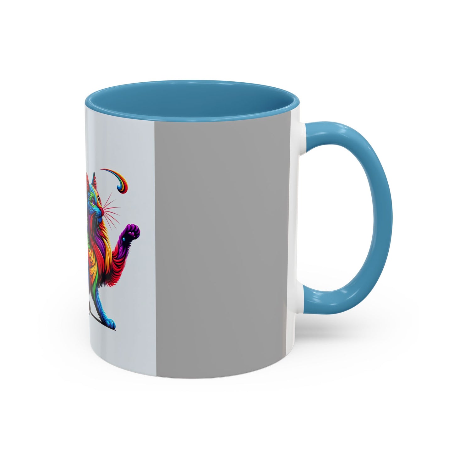 Colorful Cat Accent Coffee Mug | 11oz & 15oz | Perfect for Cat Lovers