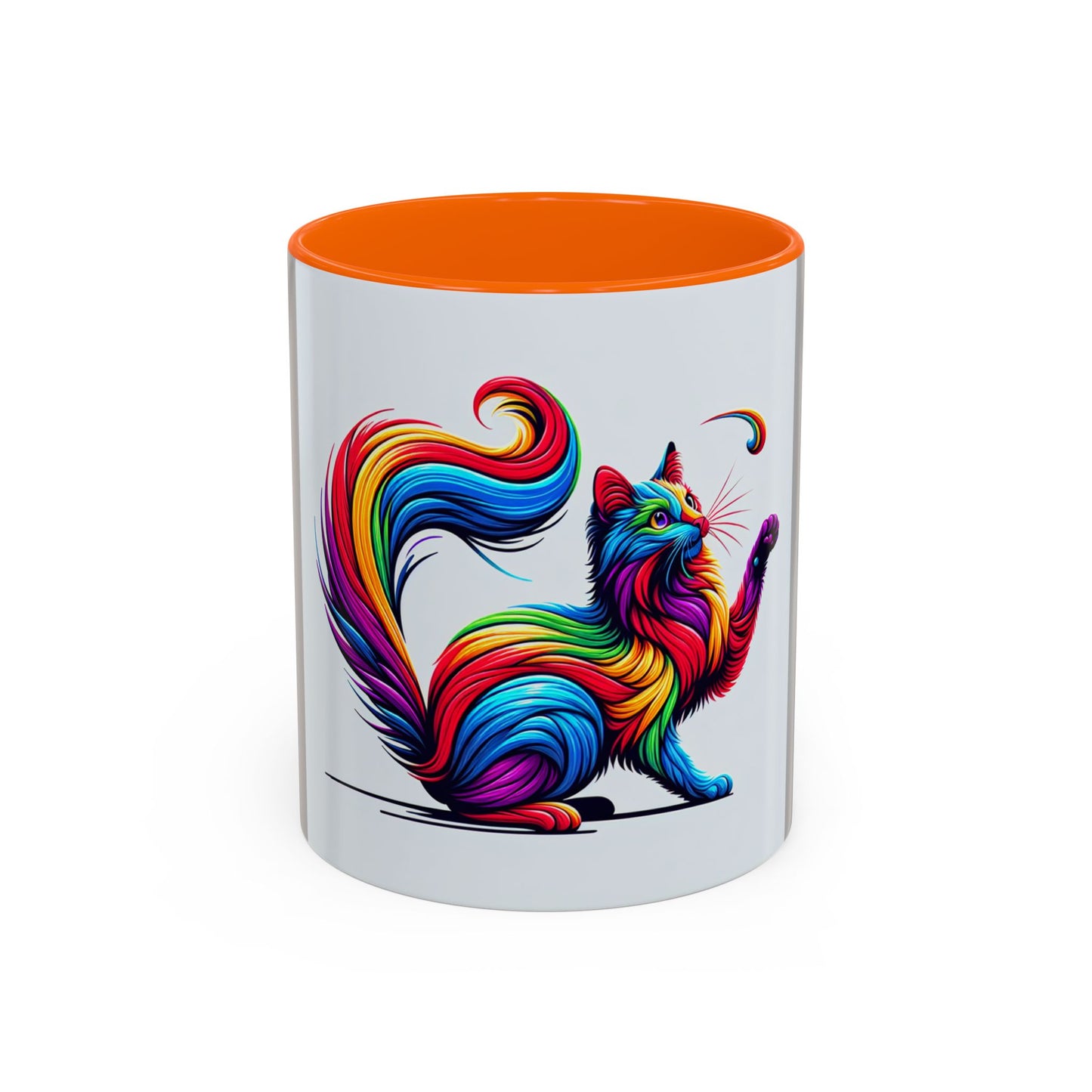 Colorful Cat Accent Coffee Mug | 11oz & 15oz | Perfect for Cat Lovers