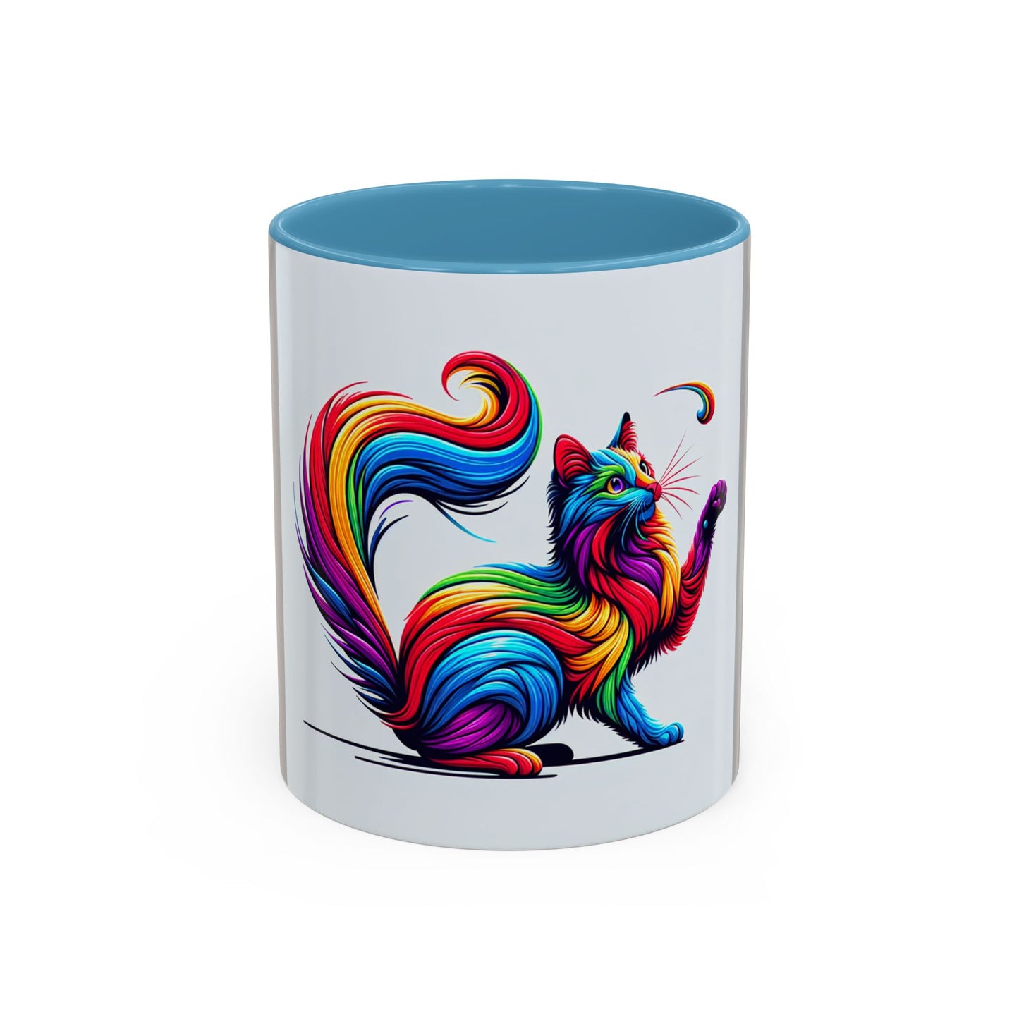 Colorful Cat Accent Coffee Mug | 11oz & 15oz | Perfect for Cat Lovers