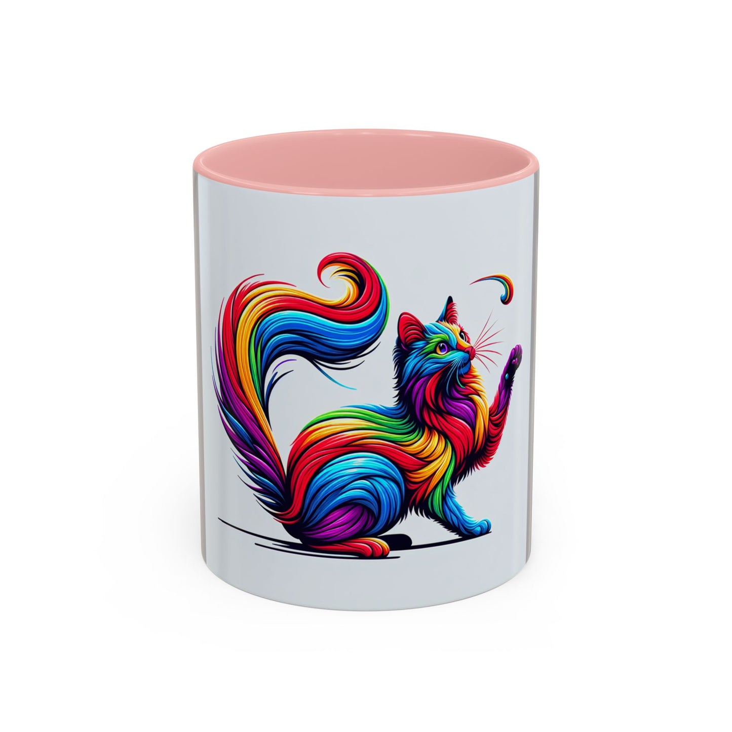 Colorful Cat Accent Coffee Mug | 11oz & 15oz | Perfect for Cat Lovers