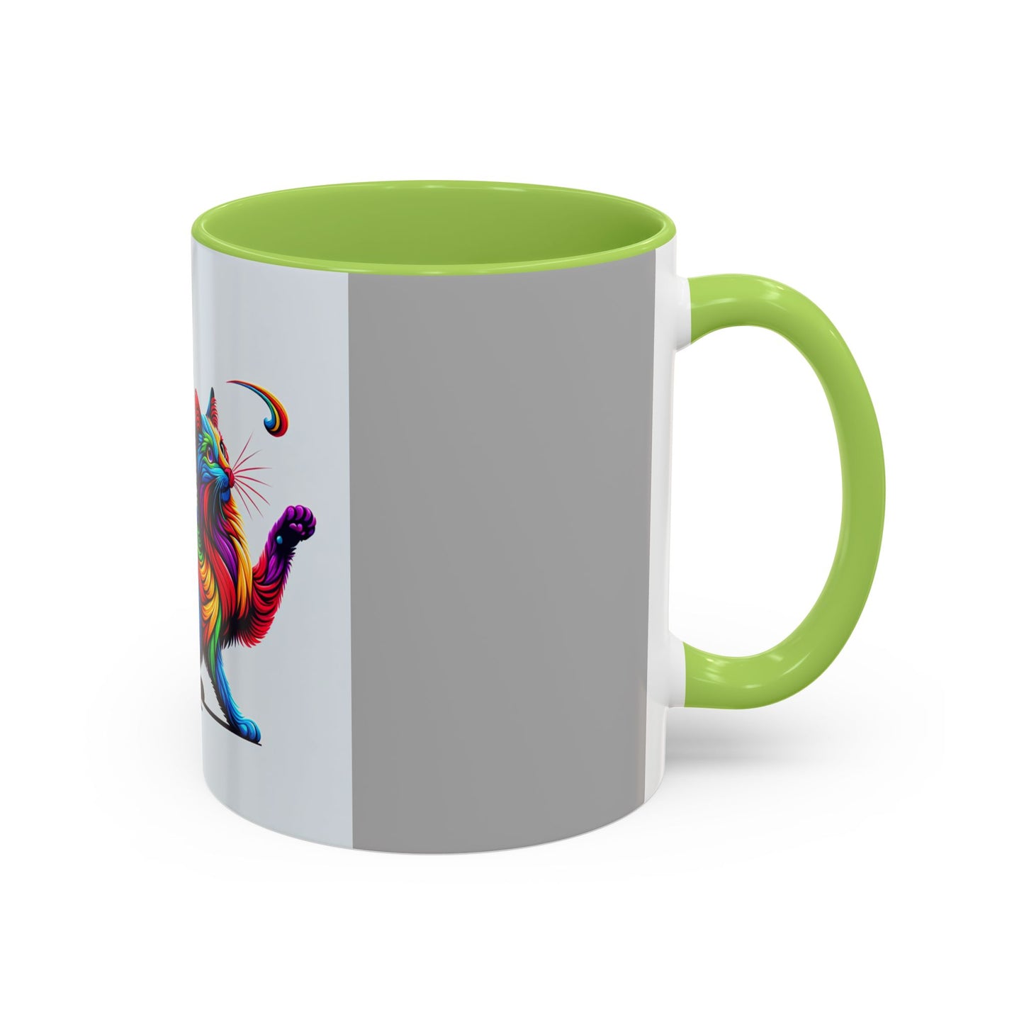 Colorful Cat Accent Coffee Mug | 11oz & 15oz | Perfect for Cat Lovers