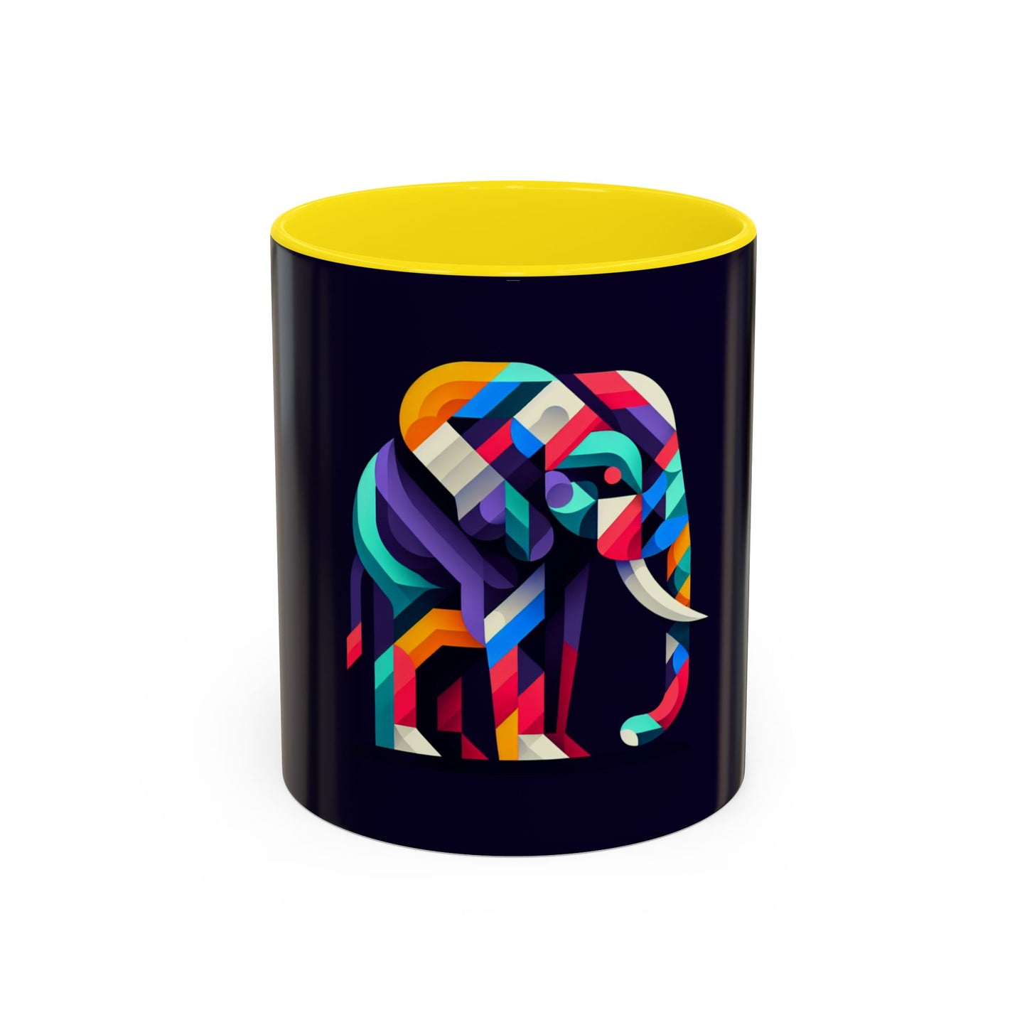 Colorful Elephant Accent Coffee Mug - 11/15oz, Perfect Gift for Animal Lovers