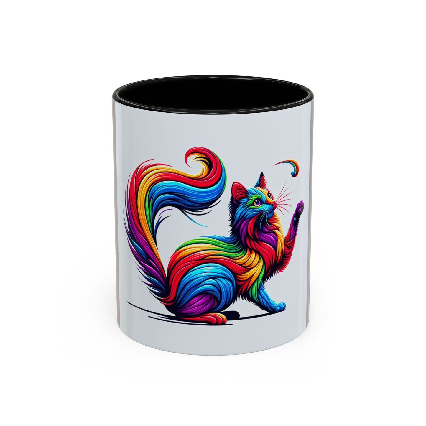 Colorful Cat Accent Coffee Mug | 11oz & 15oz | Perfect for Cat Lovers