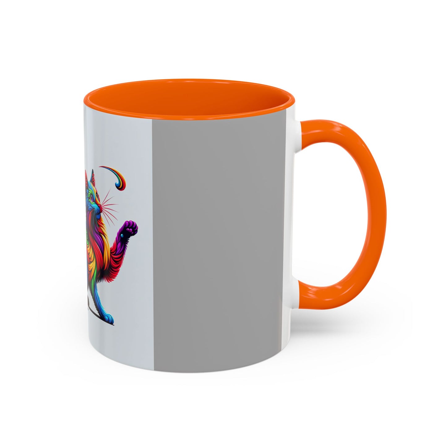 Colorful Cat Accent Coffee Mug | 11oz & 15oz | Perfect for Cat Lovers