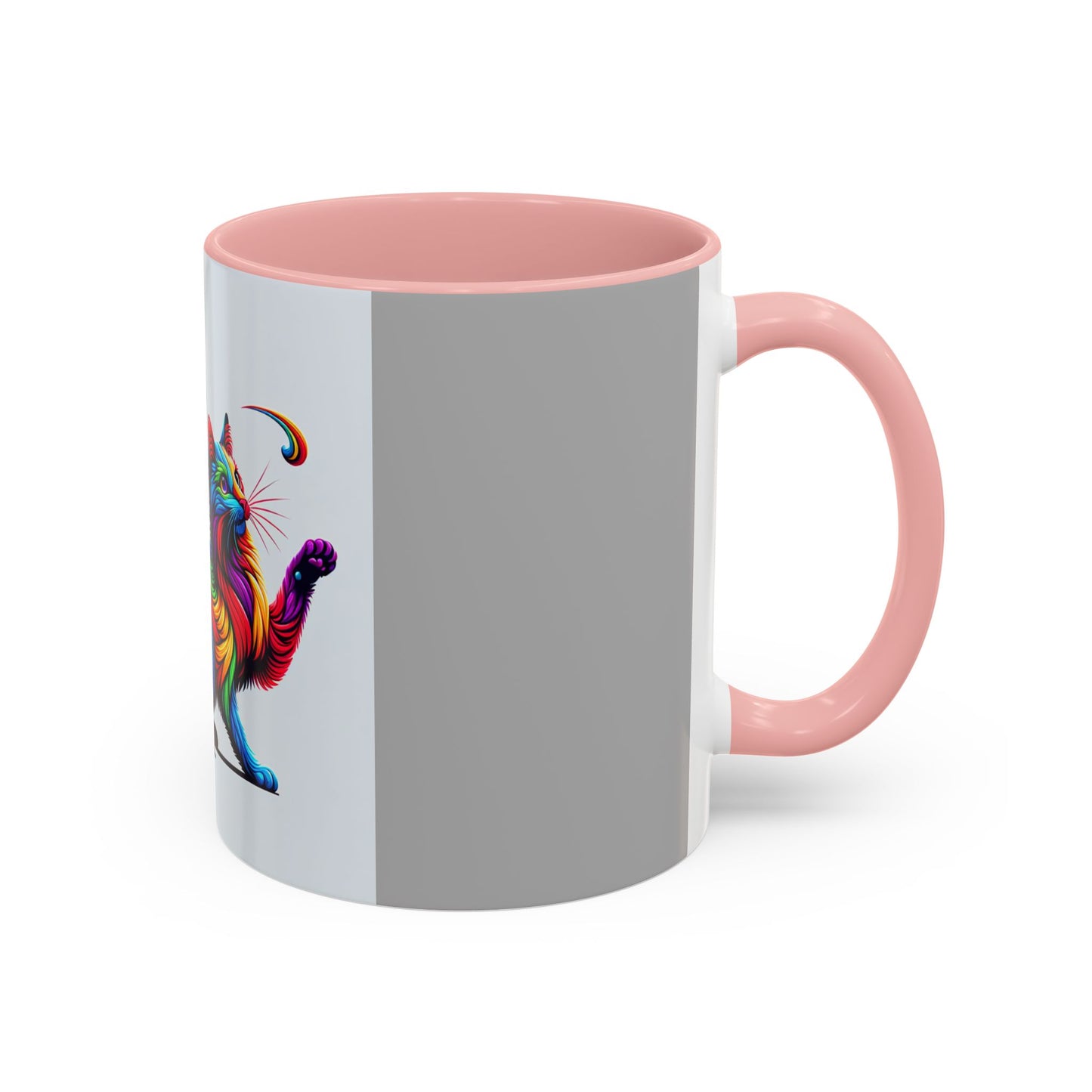 Colorful Cat Accent Coffee Mug | 11oz & 15oz | Perfect for Cat Lovers