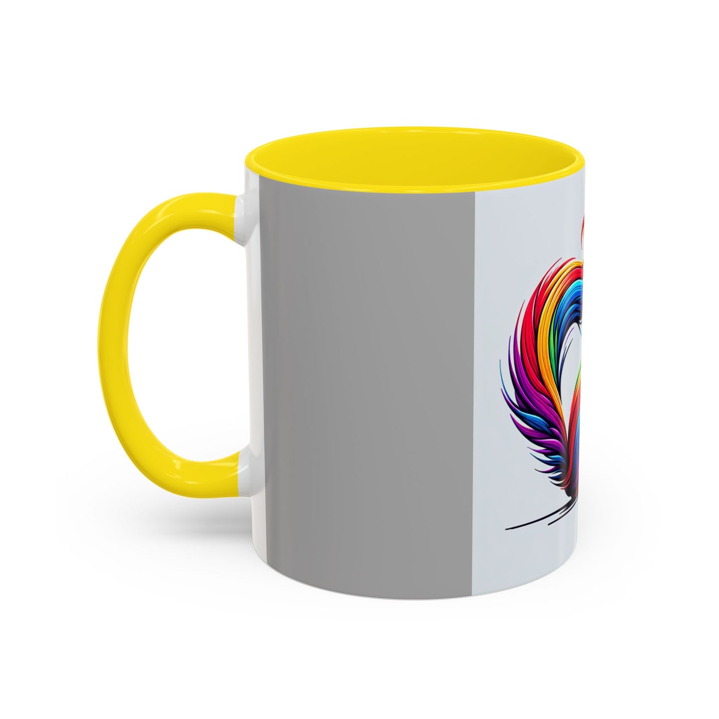 Colorful Cat Accent Coffee Mug | 11oz & 15oz | Perfect for Cat Lovers