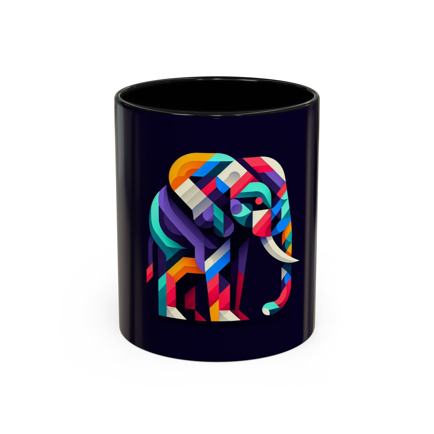 Colorful Elephant Accent Coffee Mug - 11/15oz, Perfect Gift for Animal Lovers