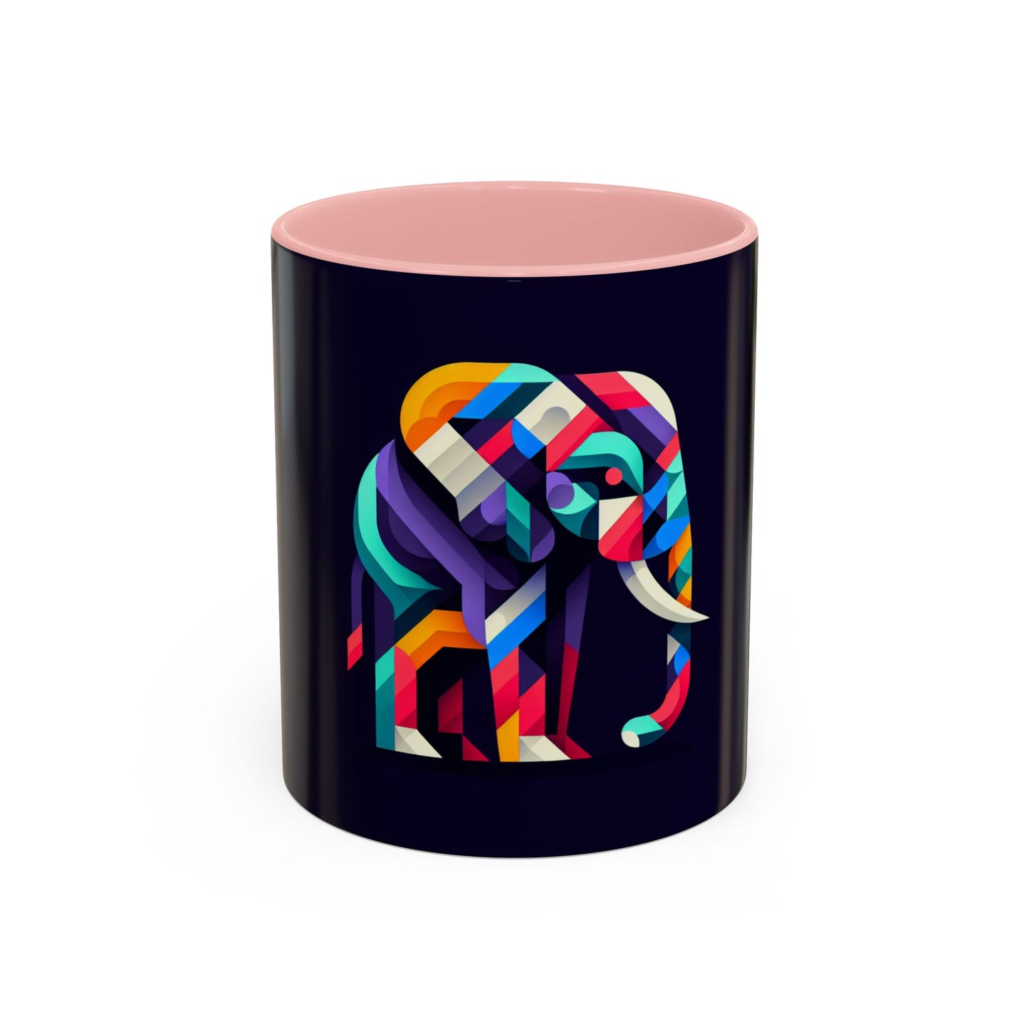 Colorful Elephant Accent Coffee Mug - 11/15oz, Perfect Gift for Animal Lovers