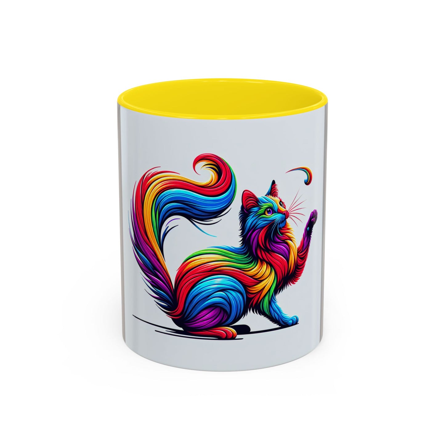 Colorful Cat Accent Coffee Mug | 11oz & 15oz | Perfect for Cat Lovers