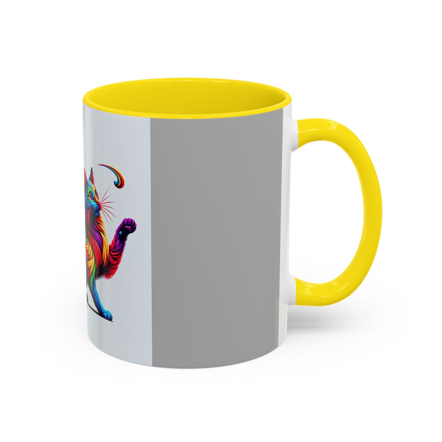 Colorful Cat Accent Coffee Mug | 11oz & 15oz | Perfect for Cat Lovers