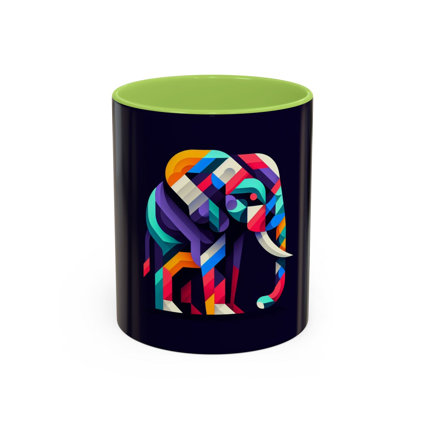 Colorful Elephant Accent Coffee Mug - 11/15oz, Perfect Gift for Animal Lovers