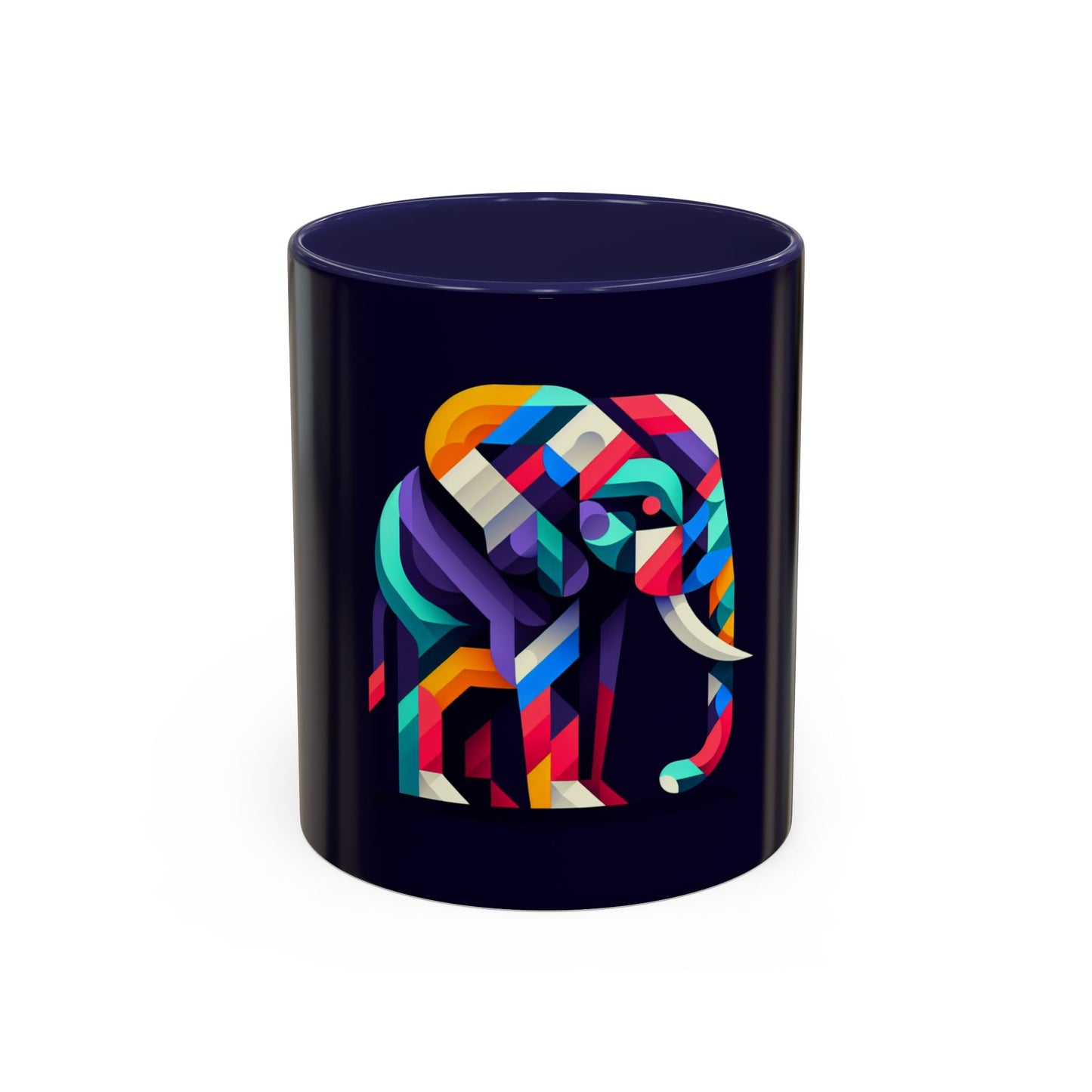 Colorful Elephant Accent Coffee Mug - 11/15oz, Perfect Gift for Animal Lovers