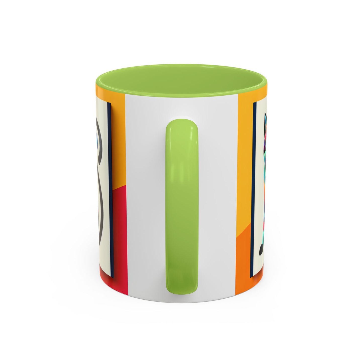 Colorful Cat Accent Coffee Mug - 11 & 15oz, Fun & Whimsical Design